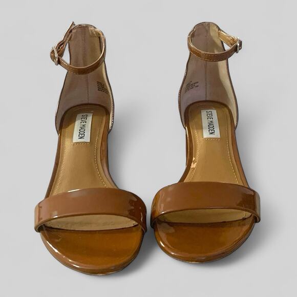 Steve Madden Shoes - Steve Madden Irenee Cognac Patent Sandals | Size 7